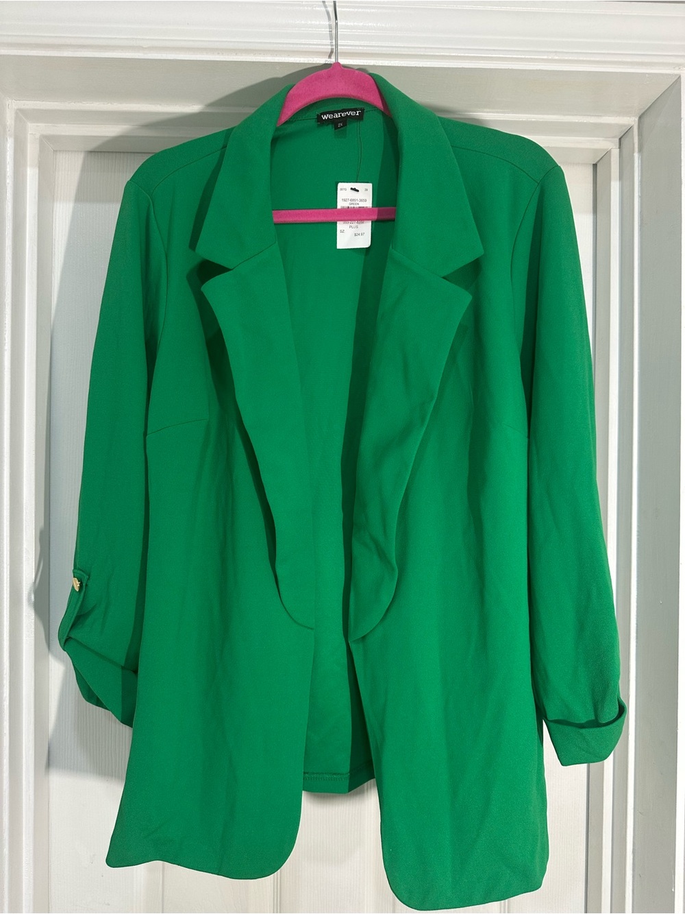 NWT Green Open-Front Blazer Jacket